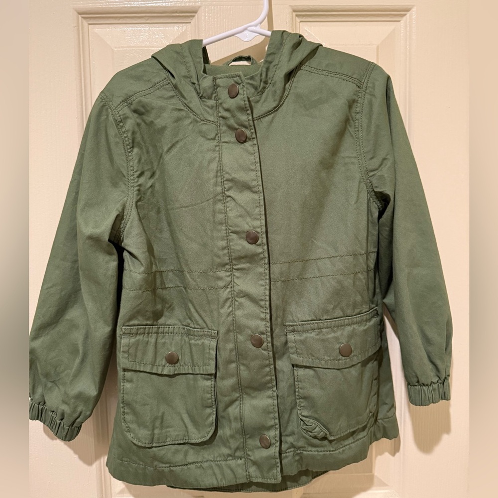 Old Navy 4T Olive Hooded Utility Jacket
